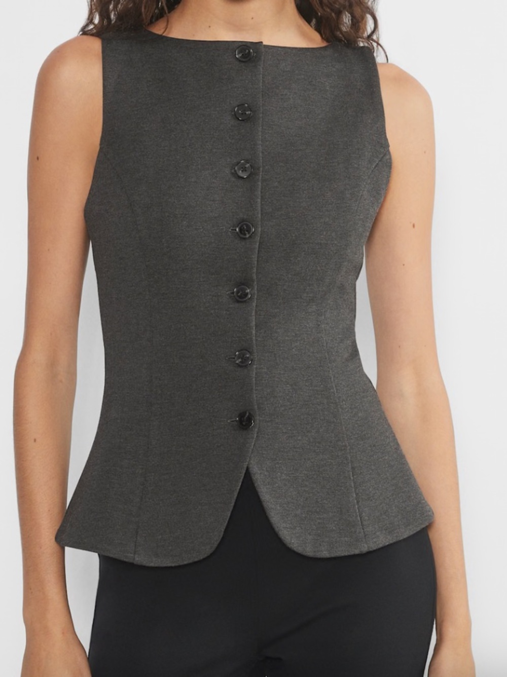 Aritzia Wilfred Risette Ponte Boatneck Vest Black Size 4